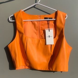 Seven for all mankind leather crop top.